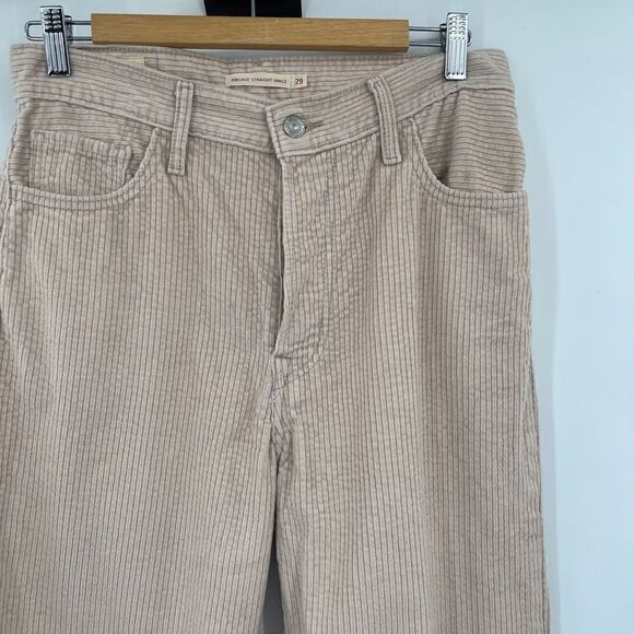 Free People Levi's RIBCAGE STRAIGHT ANKLE CORDUROY PANTS Sz 29 - Picture 3 of 7